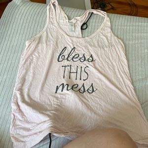 Medium sized tank top was in a sleep set but can also be wore as a regular shirt